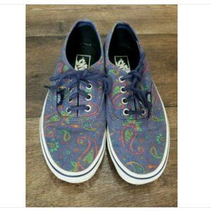 Vans Paisley Canvas Lace-Up Skate Shoes Sneakers